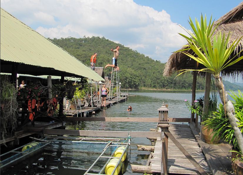 swimming in mae ngat dam swimming in mae ngat dam