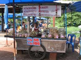 Eating On the Side of the road in Thailand Eating On the Side of the road in Thailand
