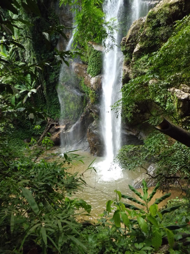 View of the Mok Fah waterfall from the bat cave