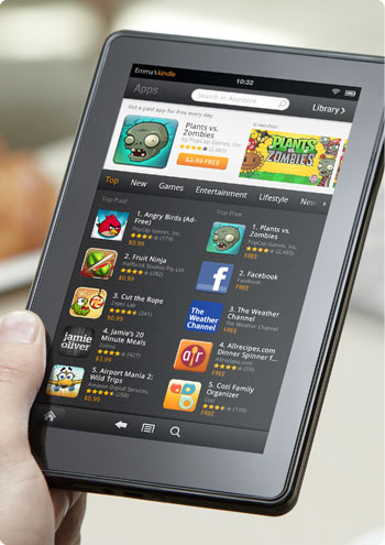 Holding the Kindle Fire